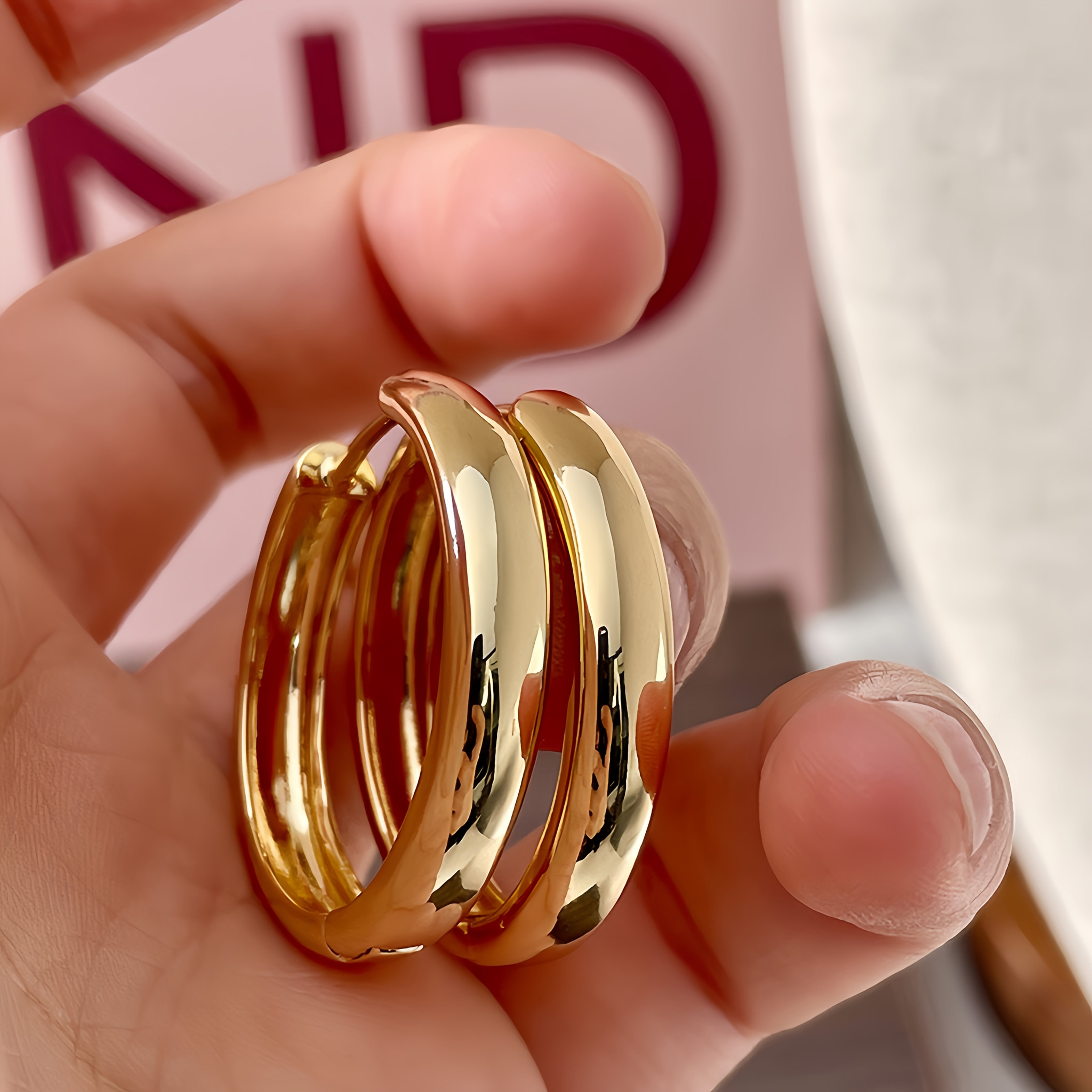 18K Gold Plated Hypoallergenic Hoop Earrings